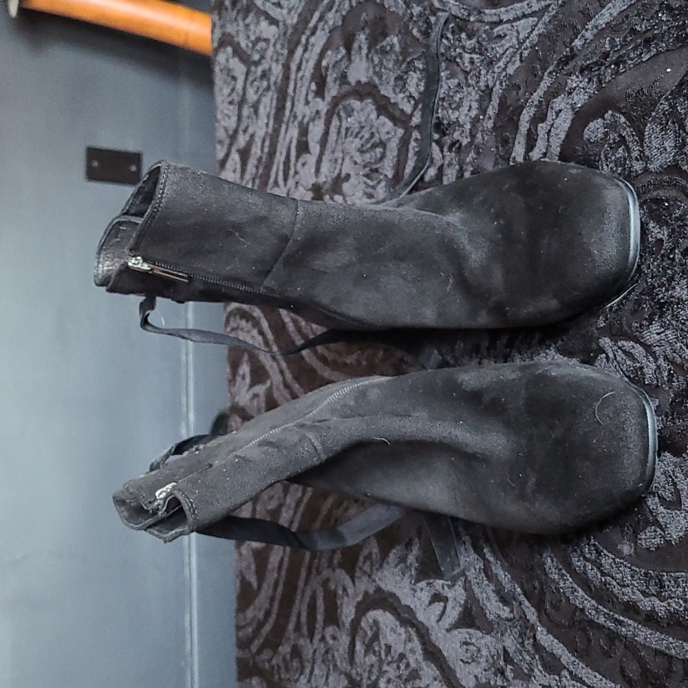 Suede-like ankle boot